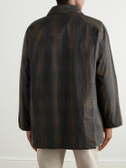 De Bonne Facture - Forest Checked Waxed Cotton-Canvas Jacket - Brown