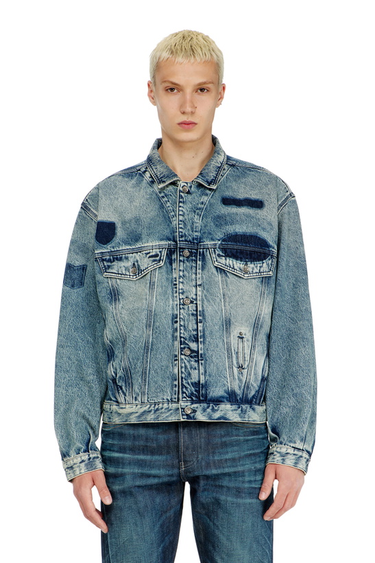 Photo: Diesel Trucker jacket with patch effects - Denim Jackets - Unisex - Blue