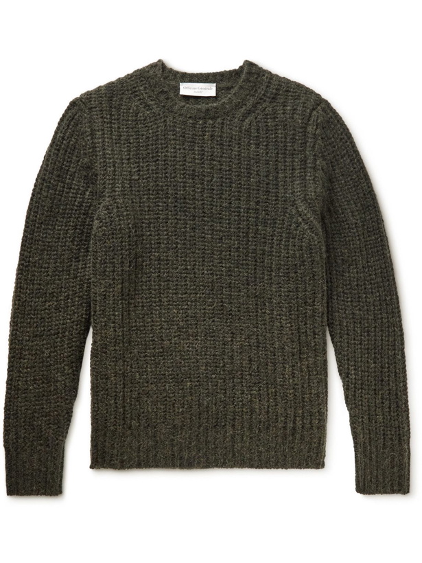 Photo: Officine Générale - Marco Ribbed Merino Wool-Blend Sweater - Green