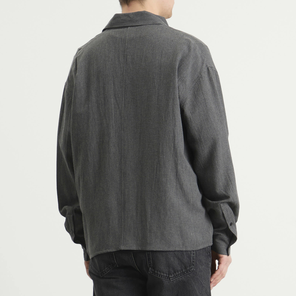 Won Hundred Men's Mazza Micro Check Shirt in Blackened Pearl
