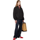 Dries Van Noten Red Wool Zip Collar Scarf