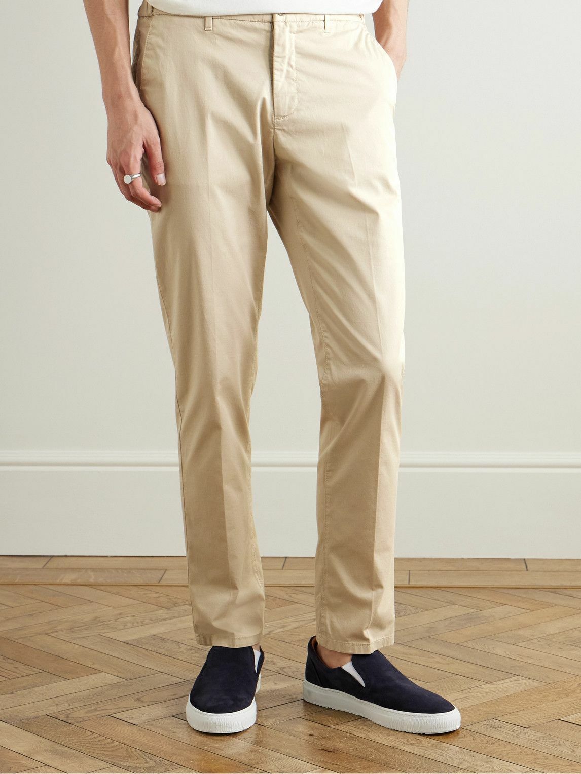 Altea - Dumbo Straight-Leg Cotton-Blend Gabardine Trousers - Neutrals