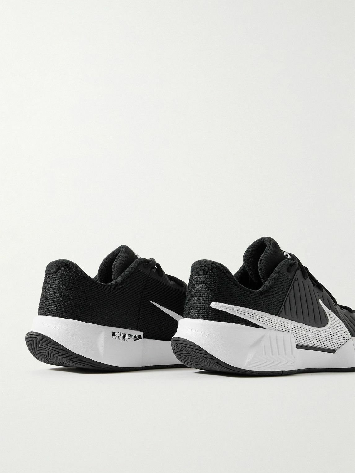 Nike Tennis - GP Challenge Pro Rubber-Trimmed Faux Leather and Mesh Sneakers - Black