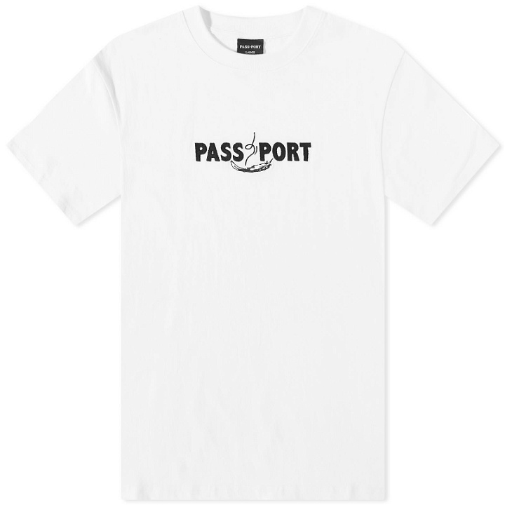 Photo: Pass~Port Men's Featherweight Embroidery T-Shirt in White