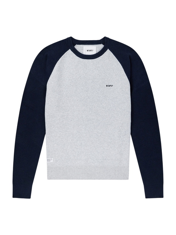 Photo: WTAPS - Ian Logo-Embroidered Cotton-Blend Sweater - Gray