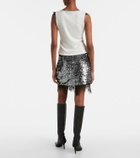 Jacques Wei Lace-trimmed sequined miniskirt