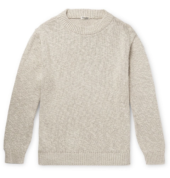 Photo: Camoshita - Mélange Cotton and Linen-Blend Sweater - Ecru