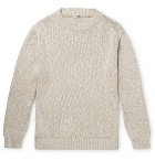Camoshita - Mélange Cotton and Linen-Blend Sweater - Ecru