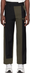 Feng Chen Wang Black & Khaki Paneled Trousers