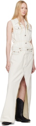 MM6 Maison Margiela Off-White Convertible Denim Maxi Dress