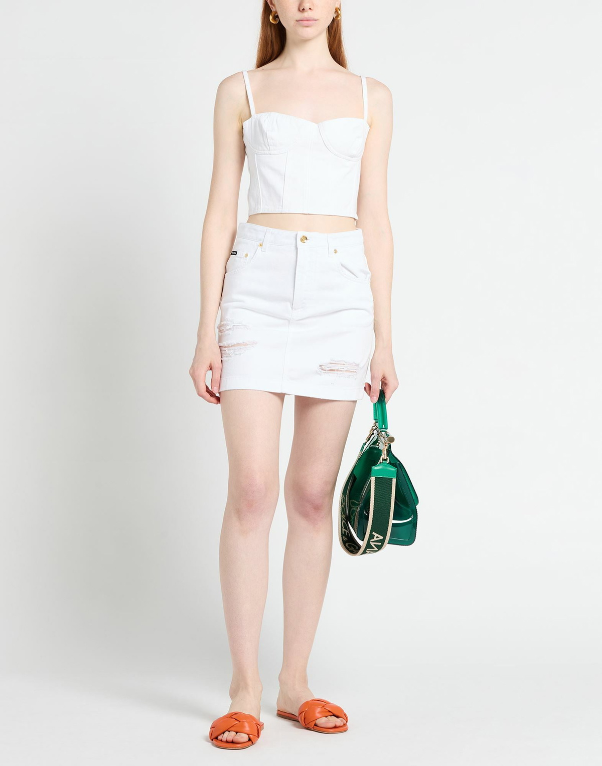 Dolce & gabbana Womens Denim skirt in White