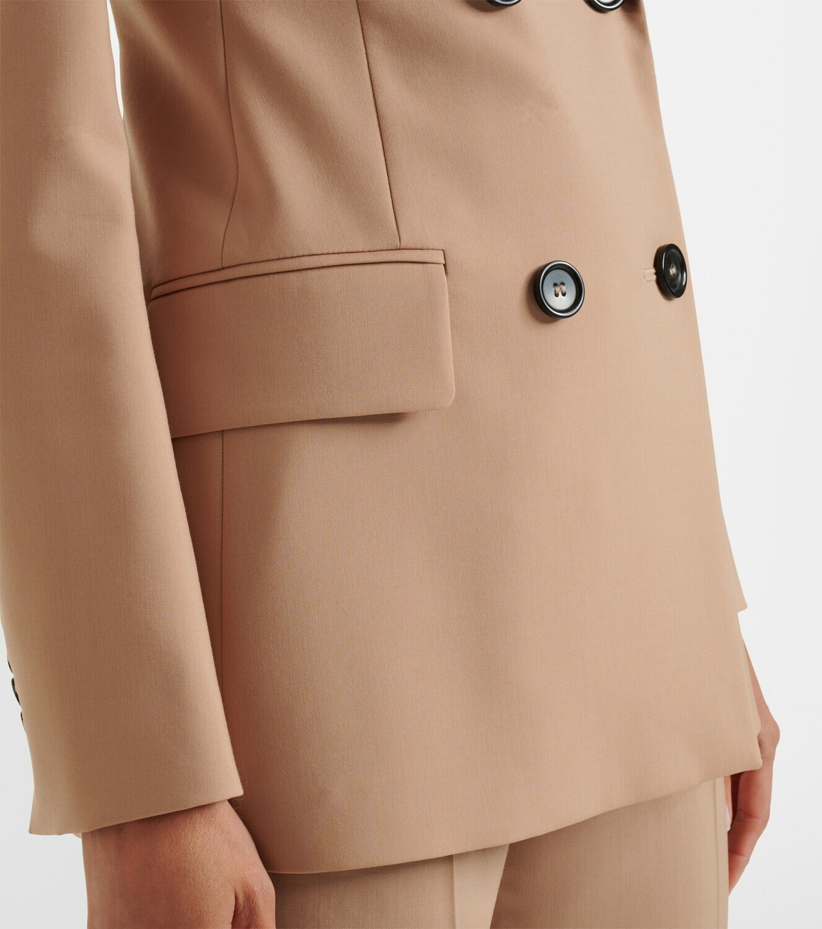 Sportmax Double-breasted virgin wool blazer