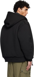 The North Face Black 'Leather Pack' Insulated Hoodie Jacket