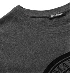 Balmain - Flocked Mélange Cotton-Jersey T-Shirt - Charcoal