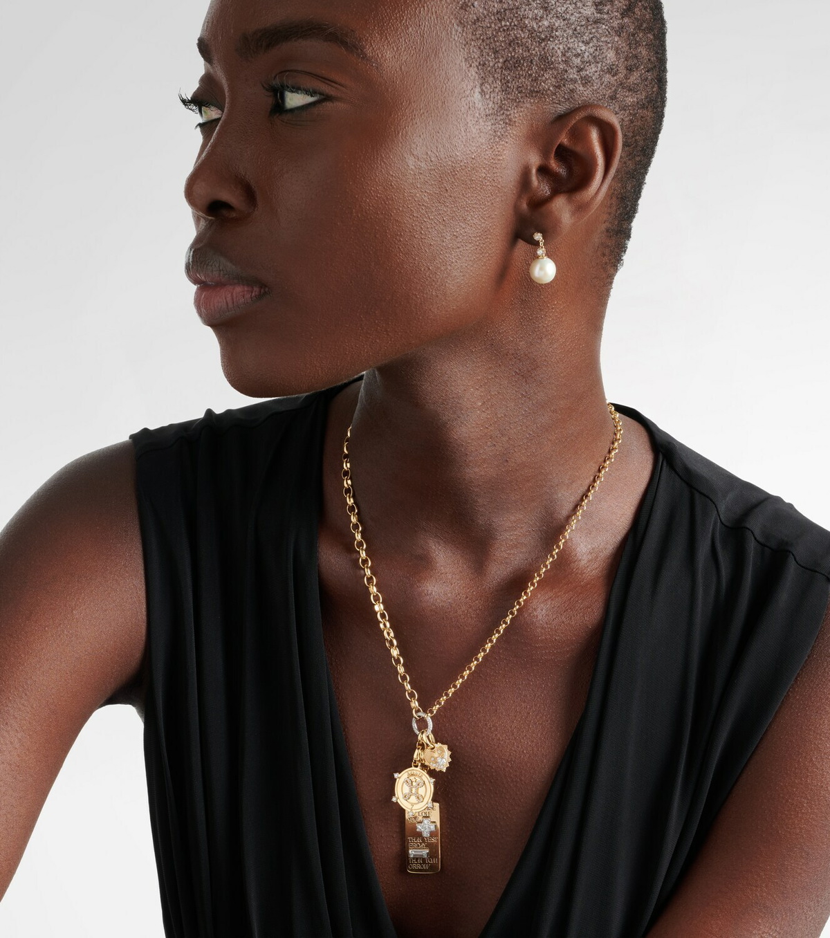 FoundRae Promise 18kt gold pendant necklace with diamonds
