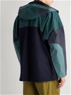 Nicholas Daley - Hooded Panelled Colour-Block Cotton-Ripstop and Wool Parka - Blue