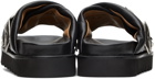Toga Virilis Black Leather Double Strap Sandals
