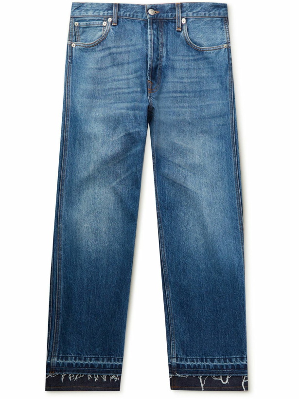 Photo: Alexander McQueen - Straight-Leg Layered Frayed Jeans - Blue