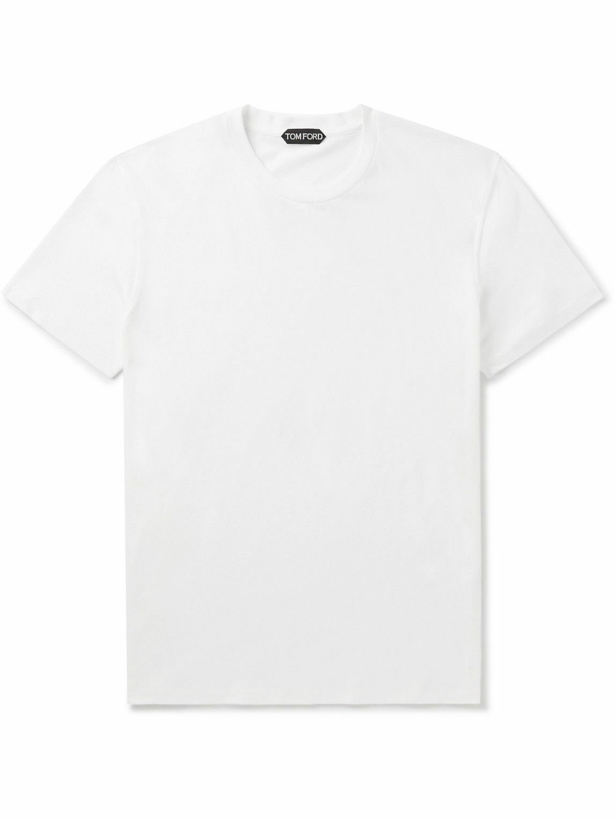Photo: TOM FORD - Slim-Fit Cotton-Blend Jersey T-Shirt - White