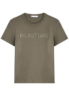 Helmut Lang Logo-embroidered Cotton T-shirt Olive