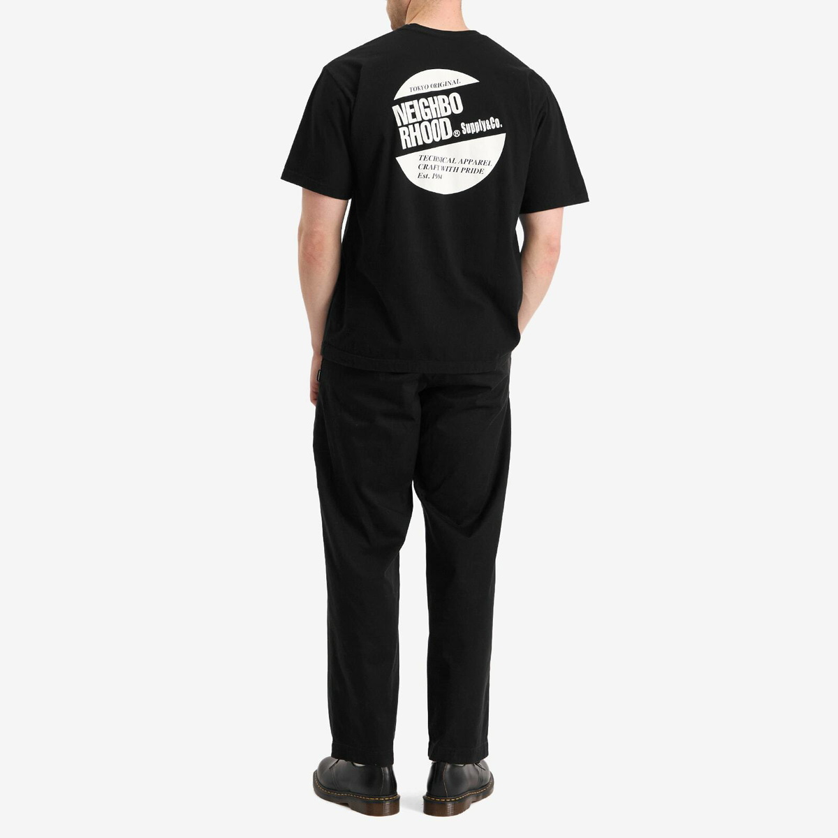 Neighborhood Men's SS-2 T-Shirt in Black×White Neighborhood
