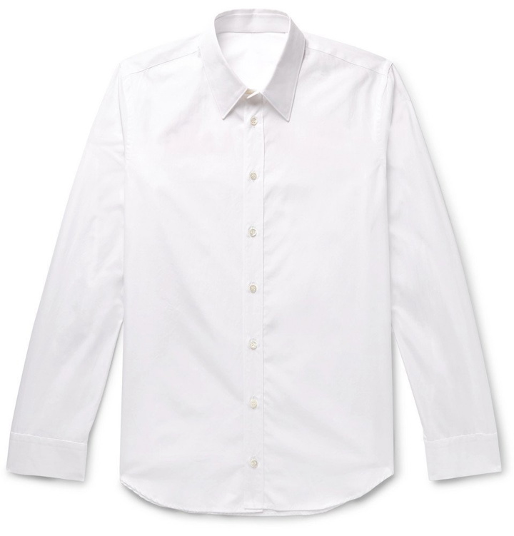 Photo: Helmut Lang - Slim-Fit Logo-Print Cotton-Poplin Shirt - Men - White