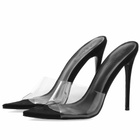 Femme LA Women's Gianni Patent Mule in Kid Suede Black