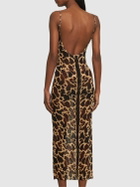 WEWOREWHAT Animal Print Scoop Neck Maxi Dress