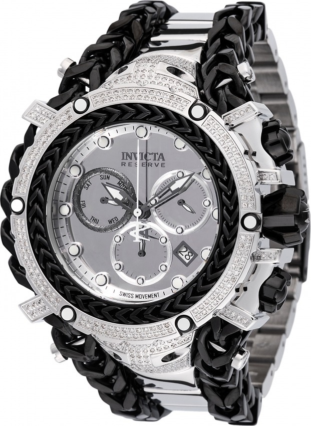 Invicta Gladiator Chronograph Quartz Diamond Silver Dial Mens Watch 48417