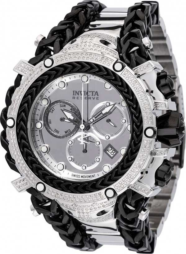 Photo: Invicta Gladiator Chronograph Quartz Diamond Silver Dial Mens Watch 48417