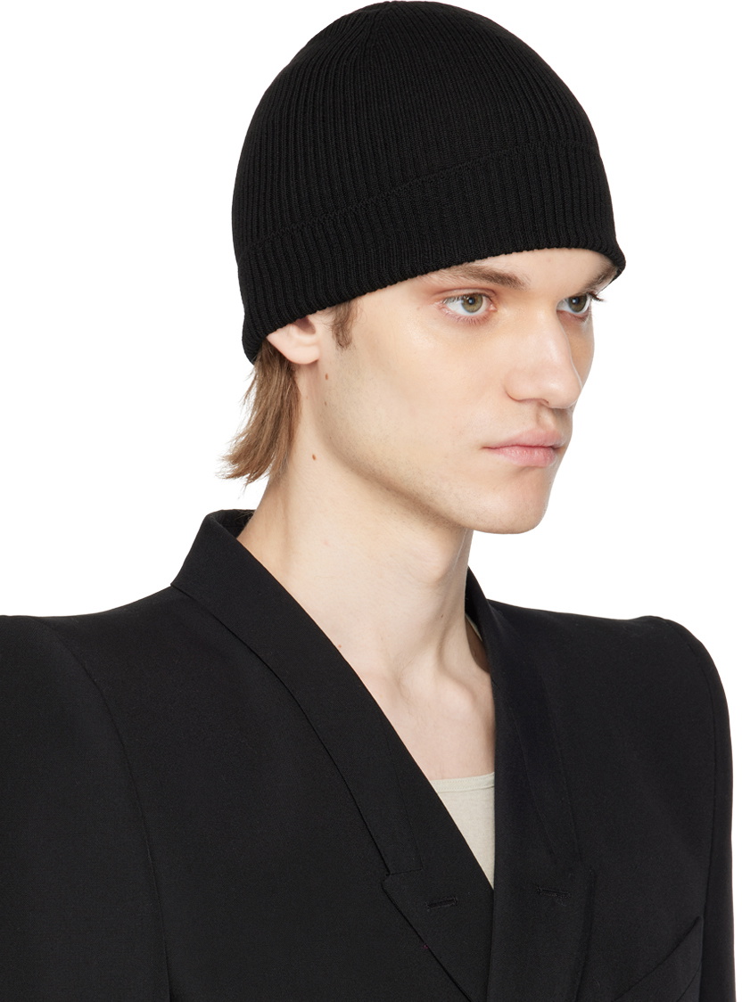 RICK OWENS ブラック ロールドビーニー Rick Owens Black Rolled Beanie Rick Owens