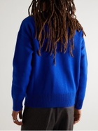 AMI PARIS - Intarsia Wool Sweater - Blue