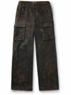 Guess USA - Wide-Leg Camouflage-Print Cotton-Gabardine Trousers - Brown