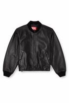 Diesel Leather bomber jacket - Leather jackets Womens in Black