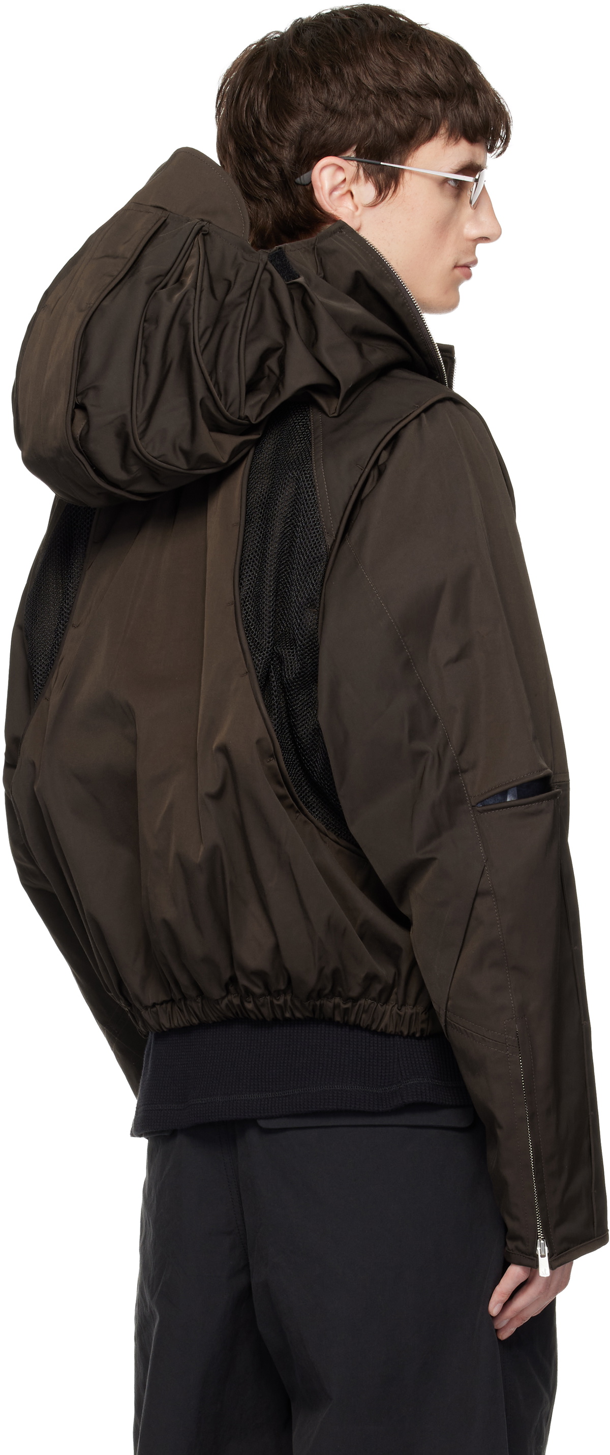 FFFPOSTALSERVICE Brown Parachute Hooded Gen 2 Jacket