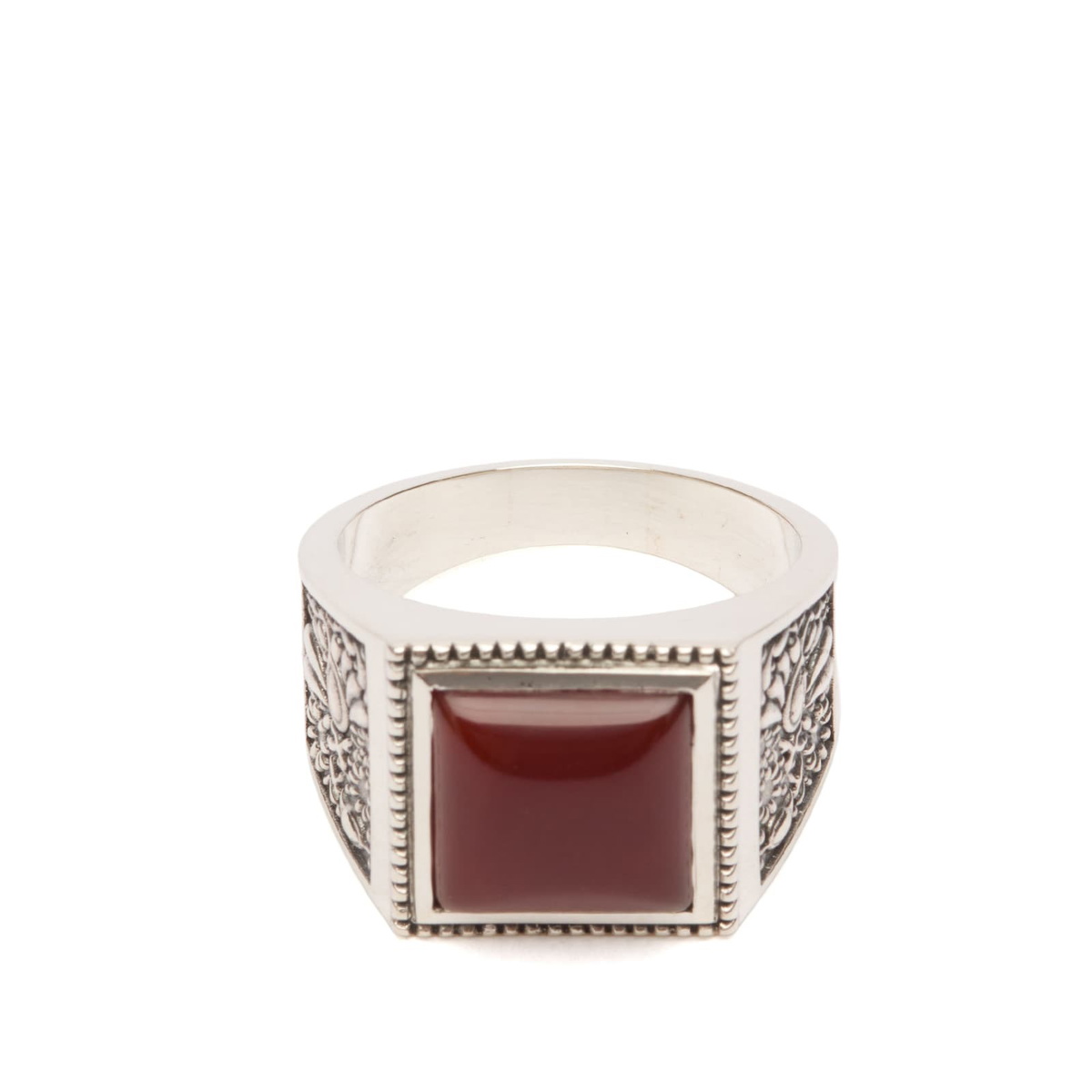 Maple Men's Buick Ring in Silver/Red Garnet