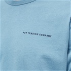 Pop Trading Company Men's Long Sleeve Logo T-Shirt in Blue Shadow/Navy