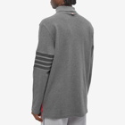 Thom Browne Men's 4 Bar Waffle Roll Neck in Dark Grey