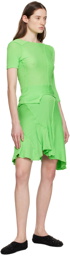 Talia Byre Green Asymmetric Miniskirt