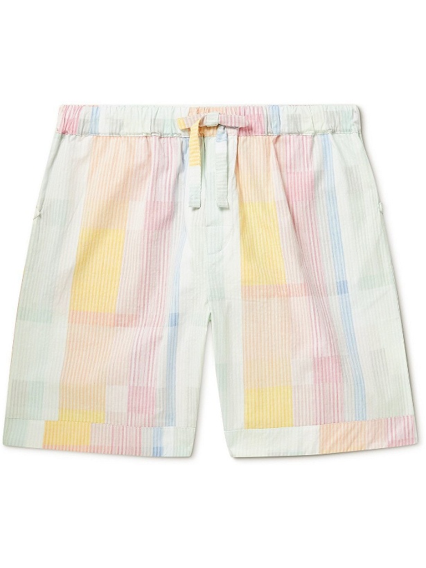 Photo: Desmond & Dempsey - Striped Cotton-Seersucker Pyjama Shorts - Multi