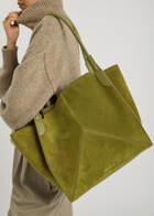 Victoria Beckham Victoria Small Panelled Suede Tote bag - Green - One Size