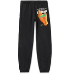 Off-White - Printed Fleece-Back Cotton-Jersey Sweatpants - Black