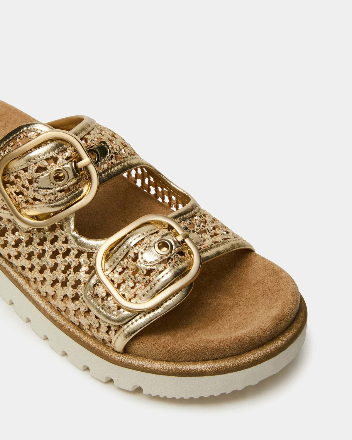 Steve Madden Shellby Sandals in Gold