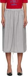 Comme des Garçons Girl Gray Wool Tropical Colour Stripe Midi Skirt