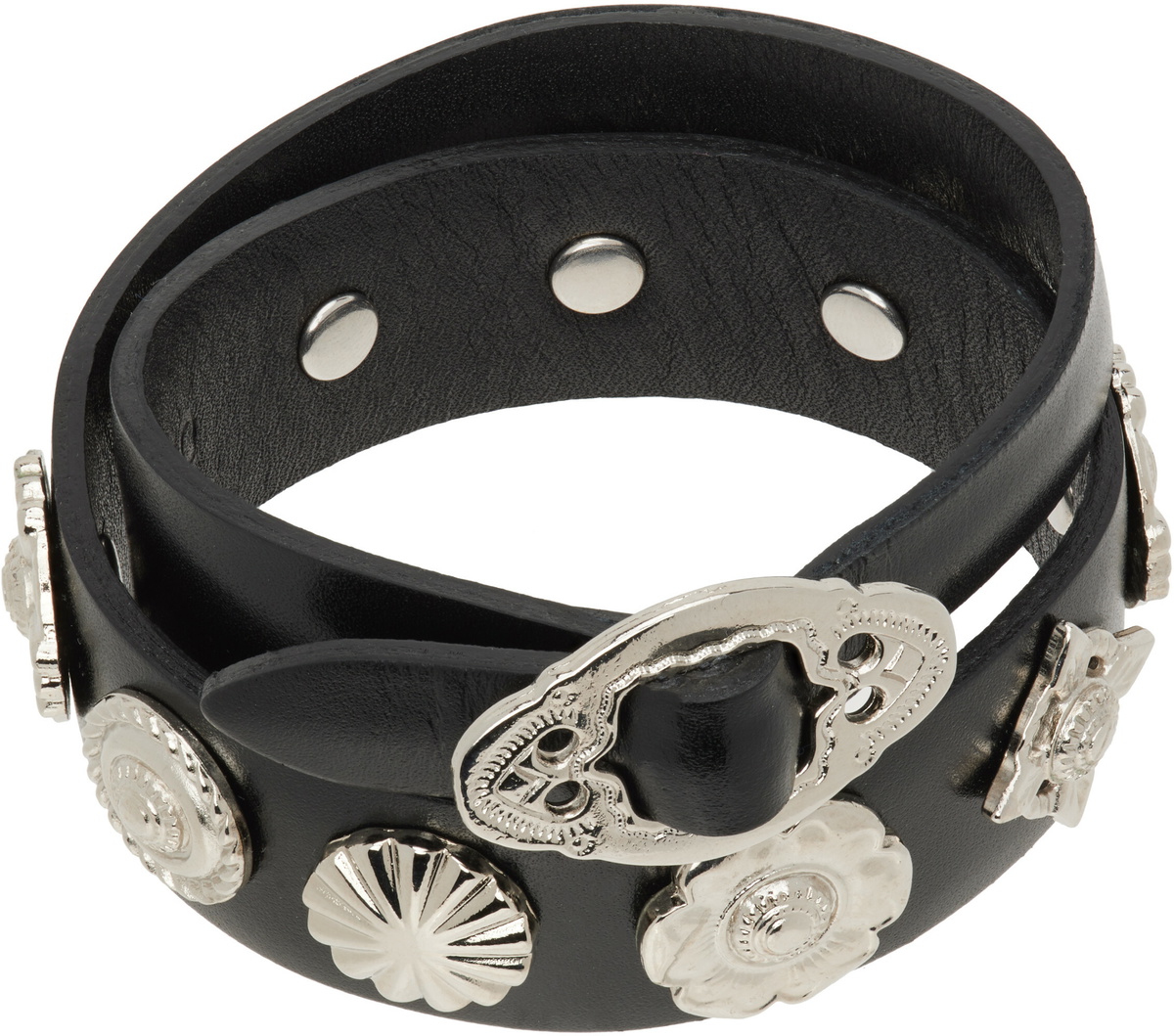 Toga Pulla Black Concho Leather Bracelet Toga Pulla