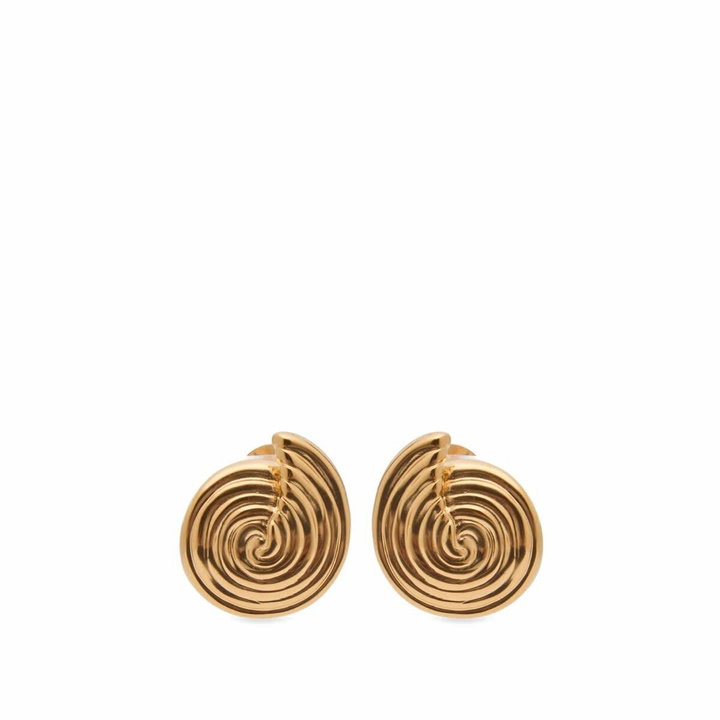 Photo: Missoma Women's Spiral Small Stud Earrings in Gold 