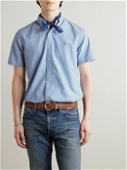 Polo Ralph Lauren - Button Down-Collar Logo-Embroidered Cotton Oxford Shirt - Blue