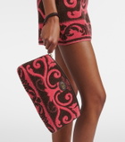 Valentino Garavani VLogo leather-trimmed terry pouch