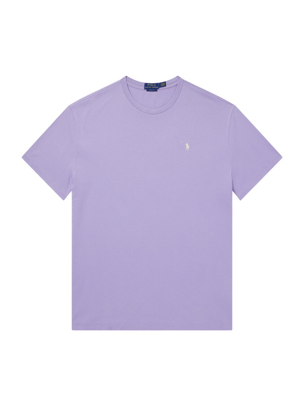 Photo: Polo Ralph Lauren - Logo-Embroidered Cotton-Jersey T-Shirt - Purple