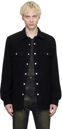 Rick Owens DRKSHDW Black Spread Collar Shirt